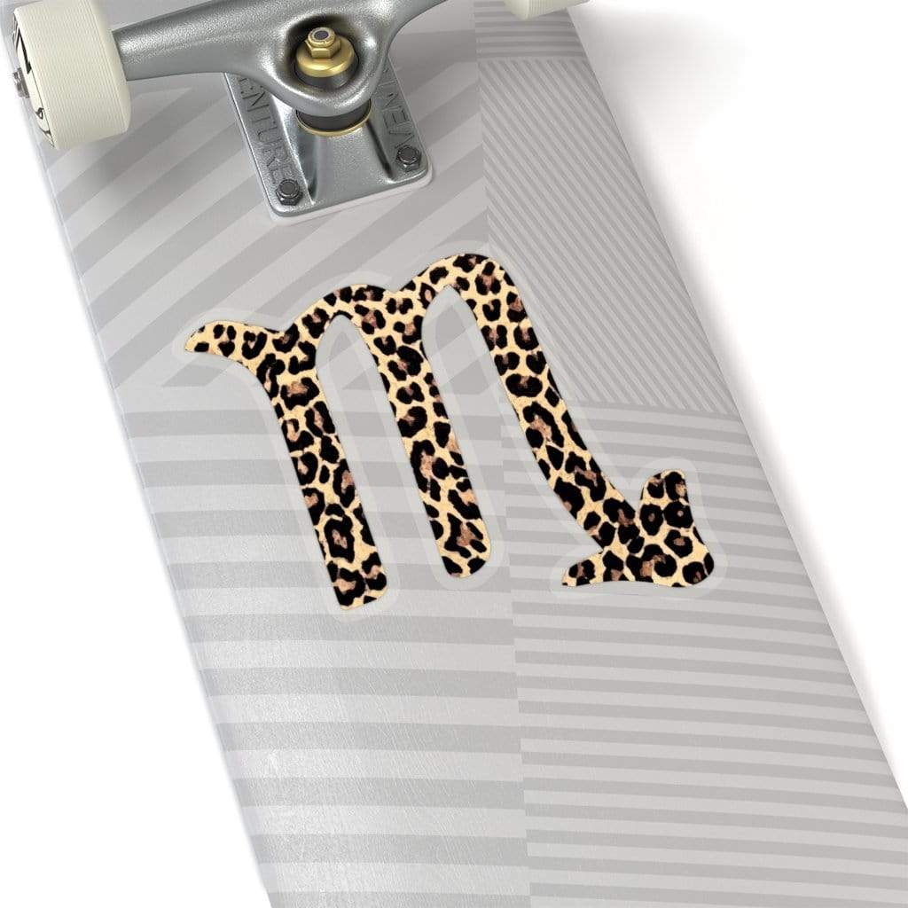 Leopard Print Scorpio Kiss-Cut Sticker 6" × 6" / Transparent