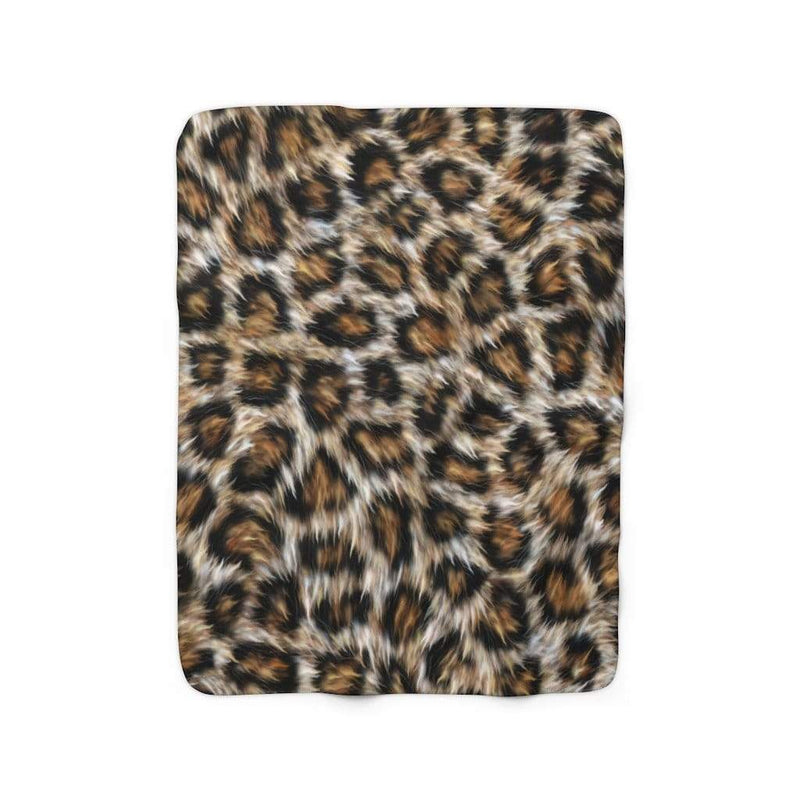 Leopard Sherpa Fleece Blanket 50" × 60"