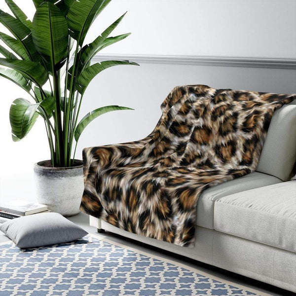 Leopard print fleece blanket deals