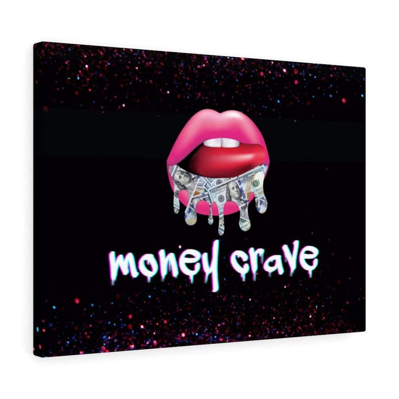 Money Crave Lips Canvas Wall Art 24″ × 18″ / Premium Gallery Wraps (1.25″)