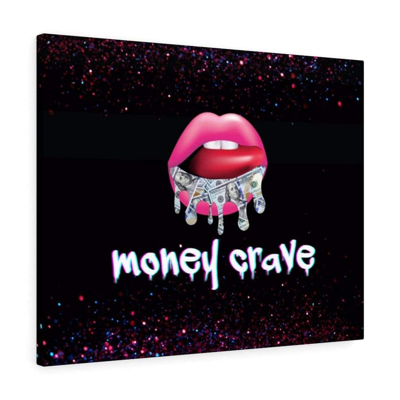 Money Crave Lips Canvas Wall Art 30″ × 24″ / Premium Gallery Wraps (1.25″)