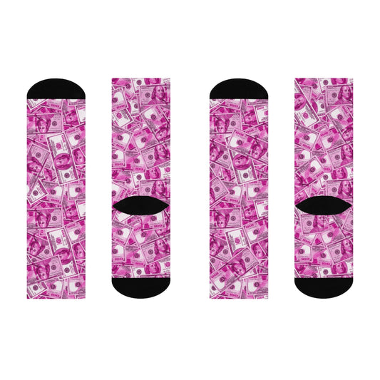 Pink Money Hundreds DTG Crew Socks