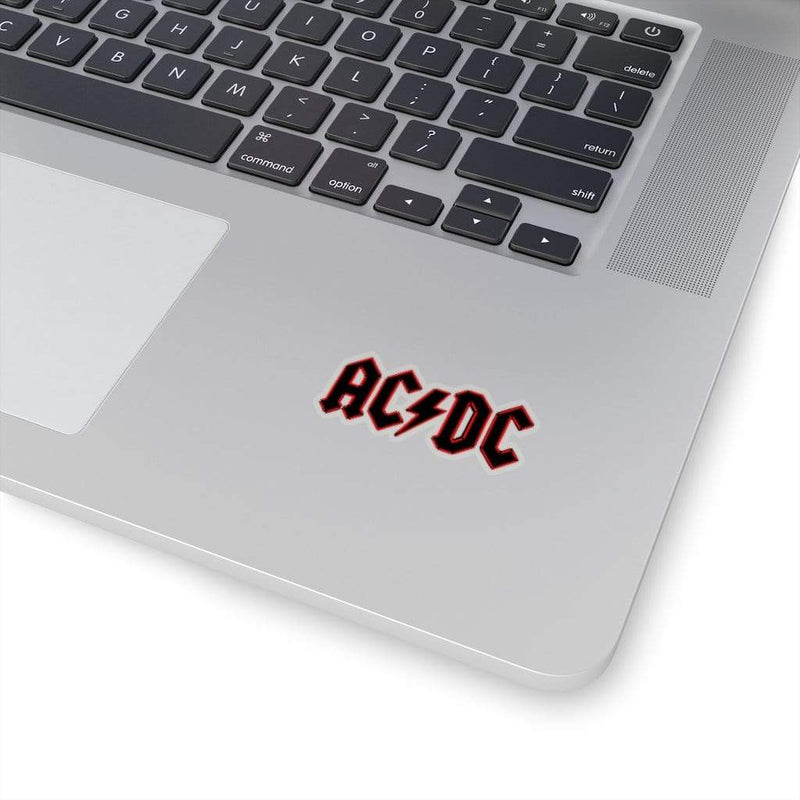 Red Neon ACDC Band Sticker Transparent / 2" × 2" Dryp Factory