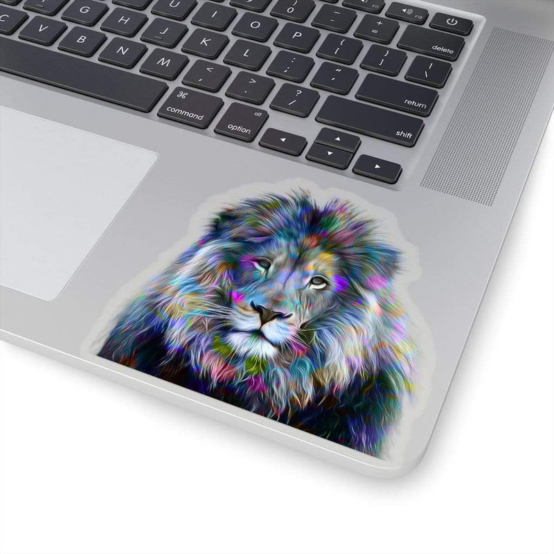 Trippy Lion Vibe Kiss-Cut Sticker 4" × 4" / Transparent