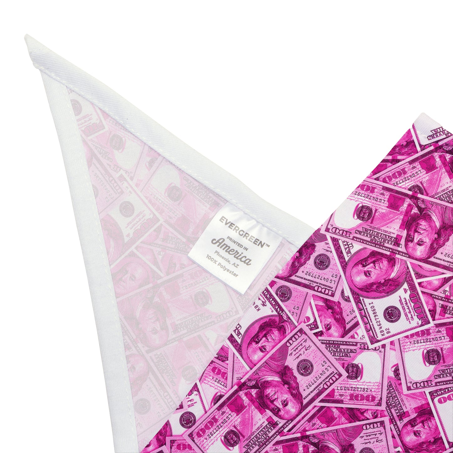 Pink 100 Dollar Bills Money Dog Bandana