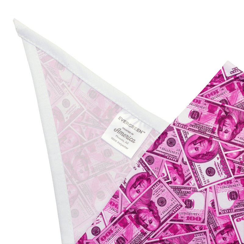 Pink 100 Dollar Bills Money Dog Bandana