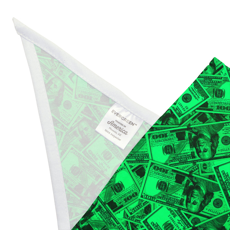 Green Hundred Dollar Bills Money Dog Bandana
