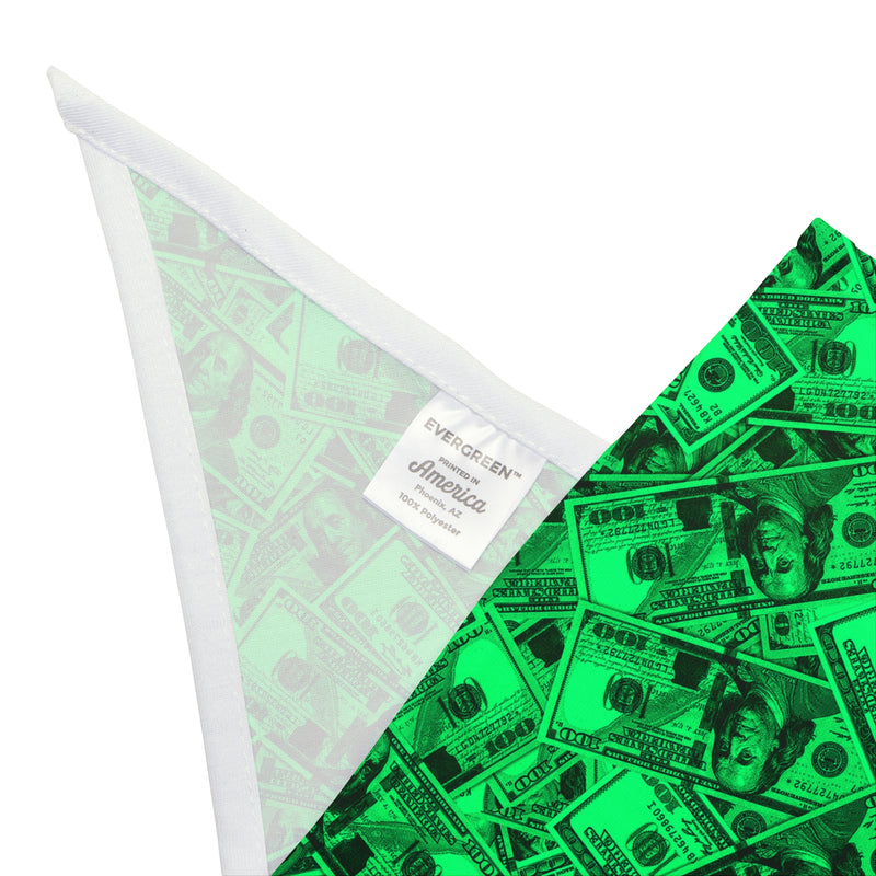 Green Hundred Dollar Bills Money Dog Bandana