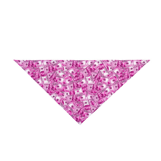 Pink 100 Dollar Bills Money Dog Bandana