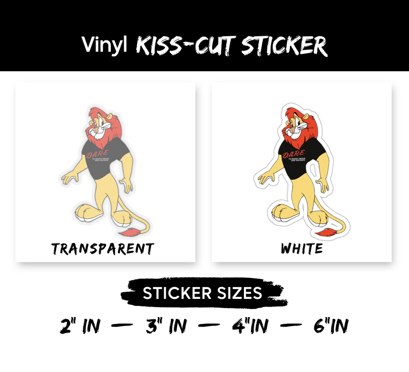 Daren the Lion DARE Program Mascot Kiss-Cut Sticker