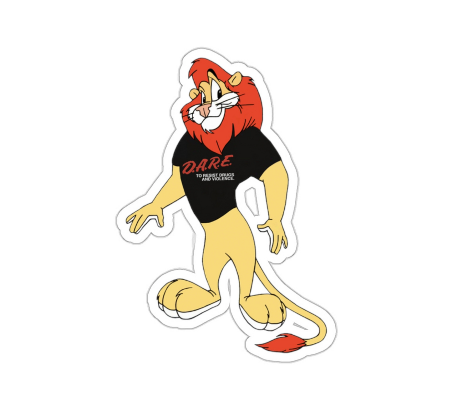 Daren the Lion DARE Program Mascot Kiss-Cut Sticker