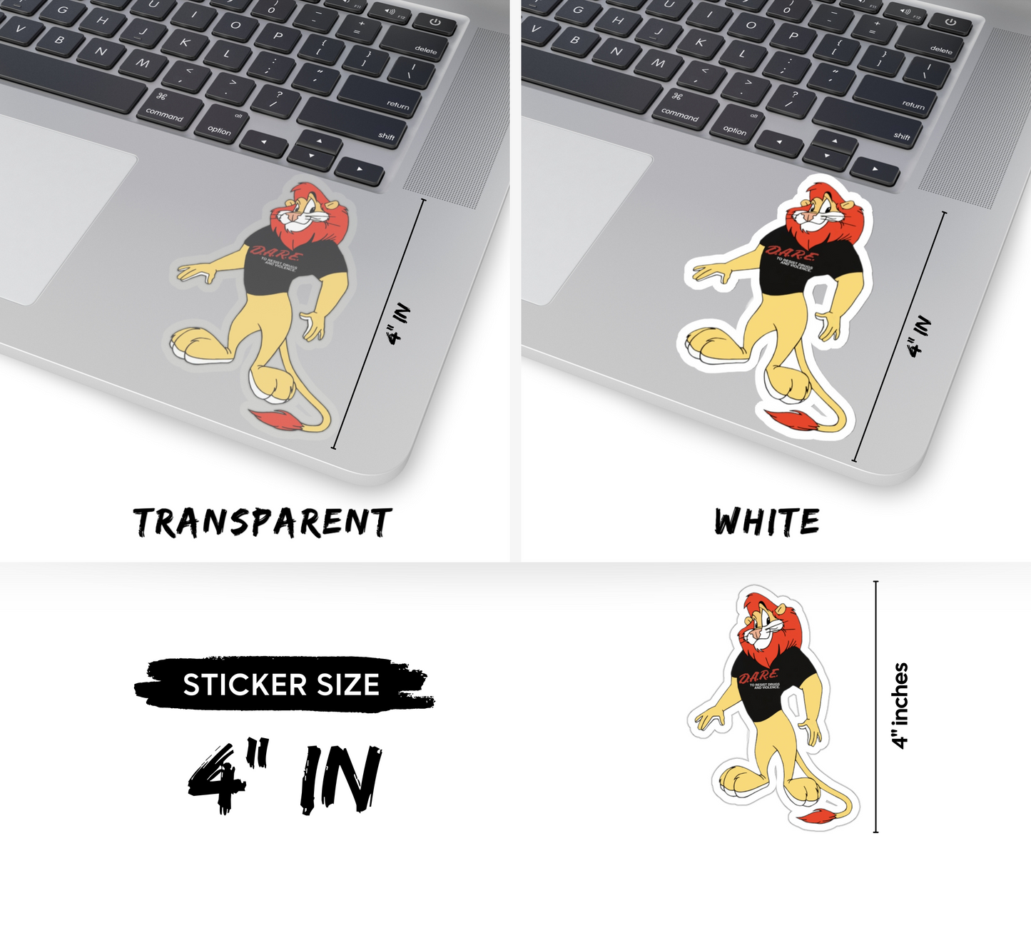 Daren the Lion DARE Program Mascot Kiss-Cut Sticker