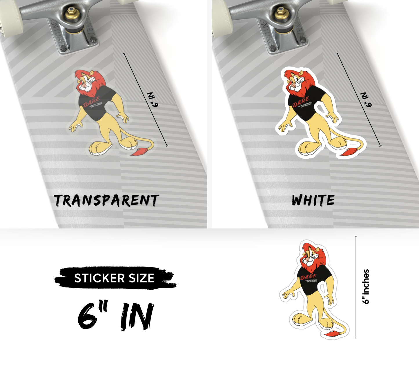 Daren the Lion DARE Program Mascot Kiss-Cut Sticker