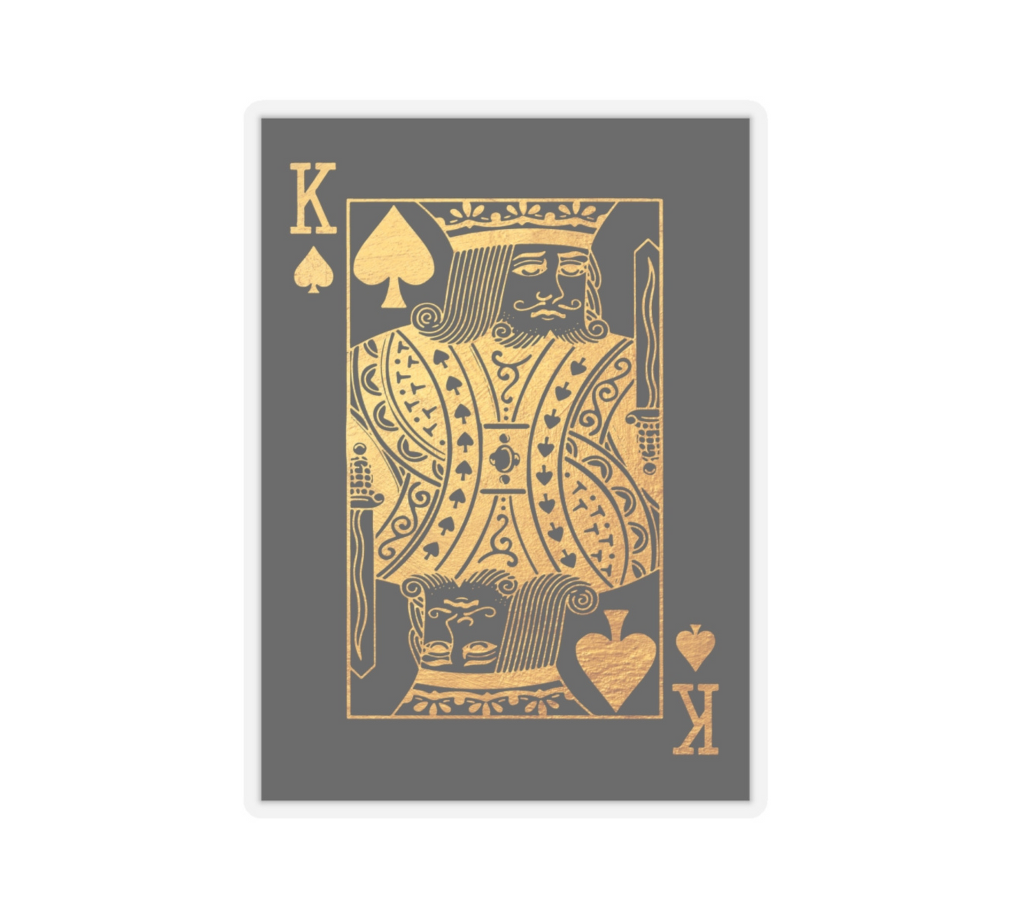 Gold King of Spades Kiss-Cut Sticker