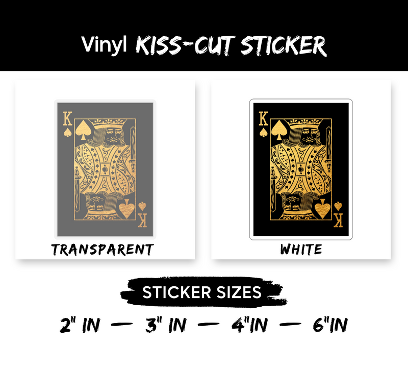 Gold King of Spades Kiss-Cut Sticker