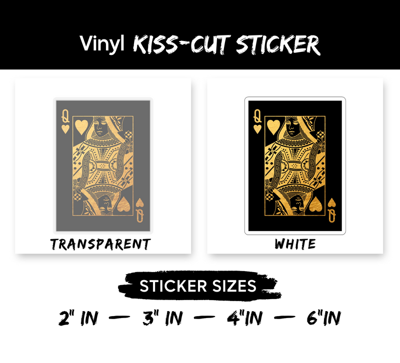 Gold Queen of Hearts Kiss-Cut Sticker