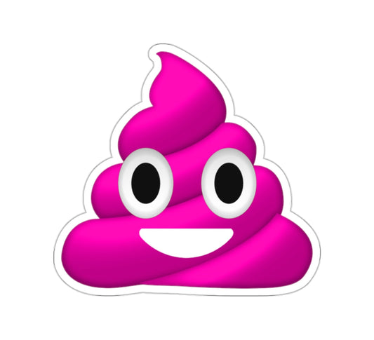 Pink Poop Emoji Kiss-Cut Sticker