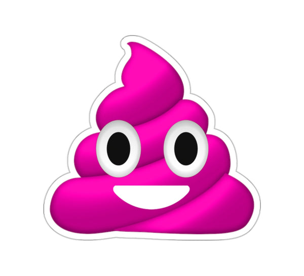 Pink Poop Emoji Kiss-Cut Sticker