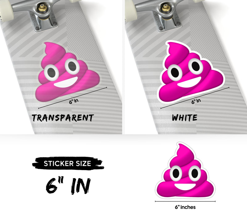 Pink Poop Emoji Kiss-Cut Sticker