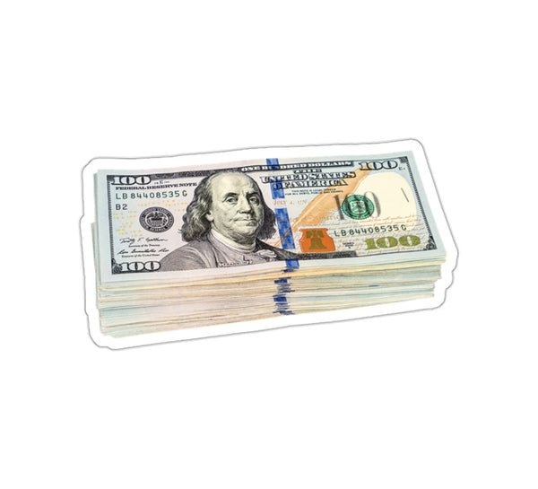 Stack of Hundred Dollar Bills Money Sticker