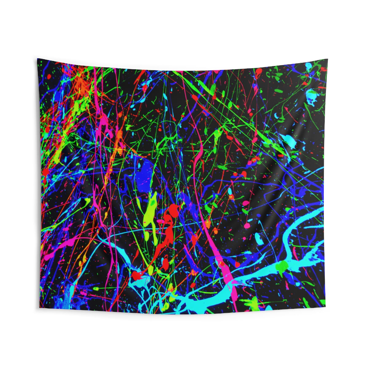 Neon Paint Splatter Wall Tapestry