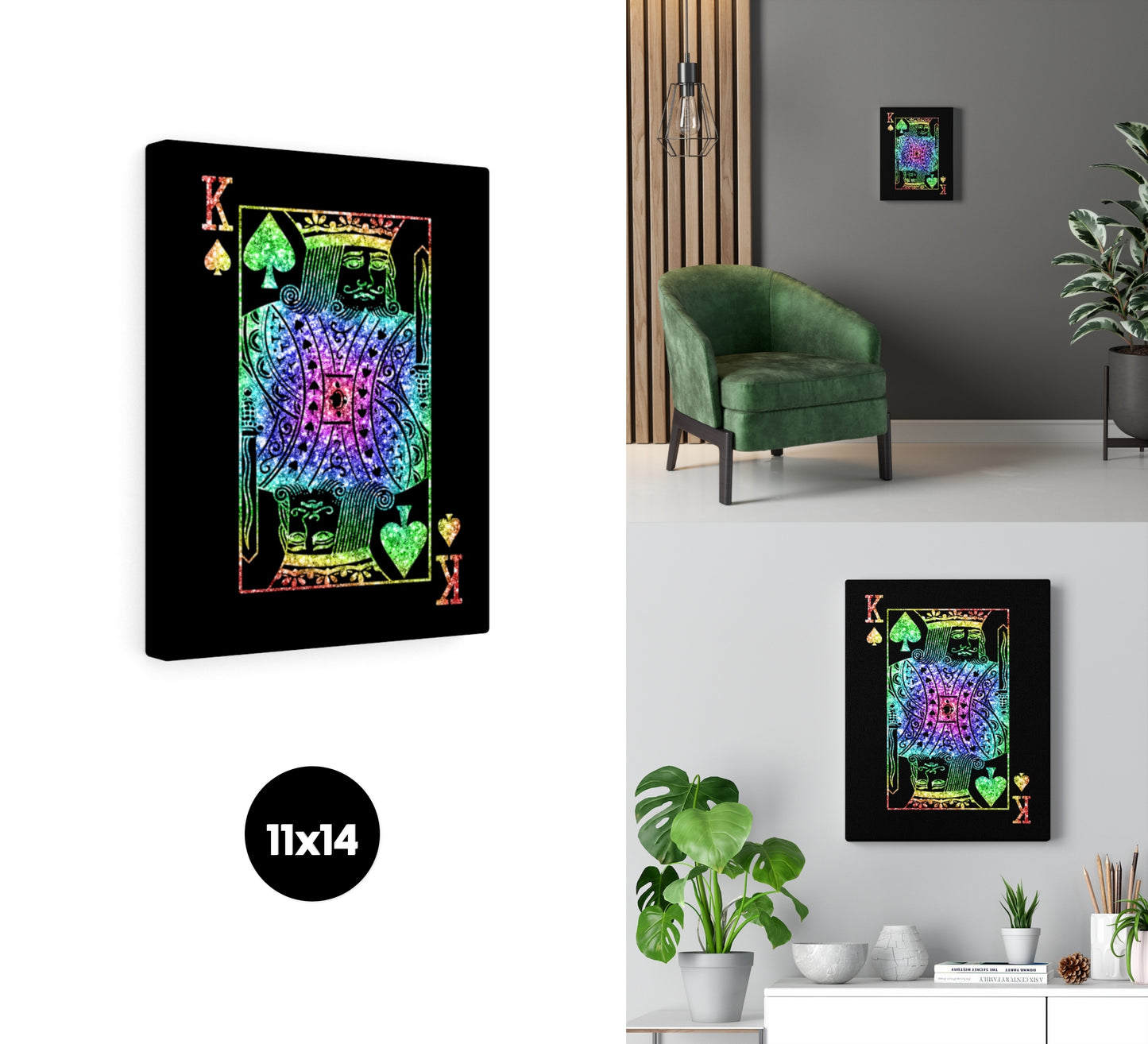 Colorful King of Spades Canvas Wall Art