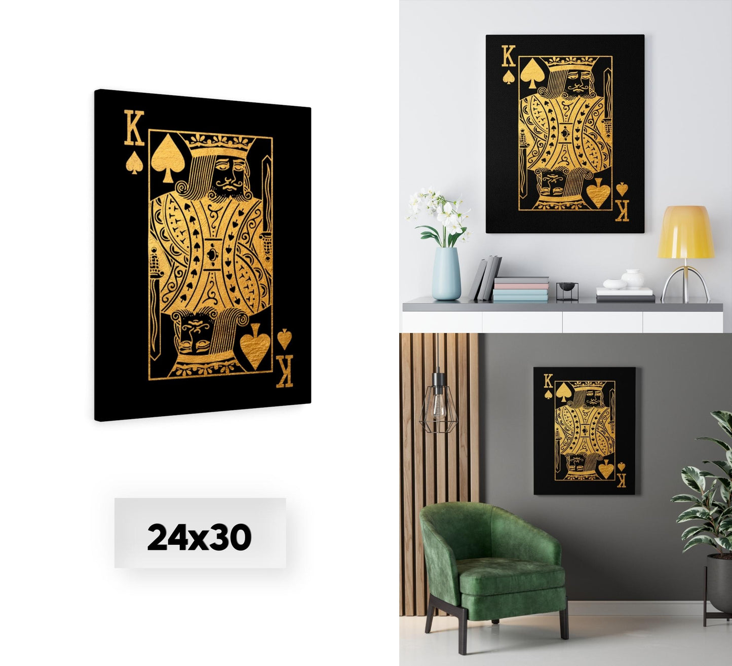 Gold King of Spades Canvas Wall Art