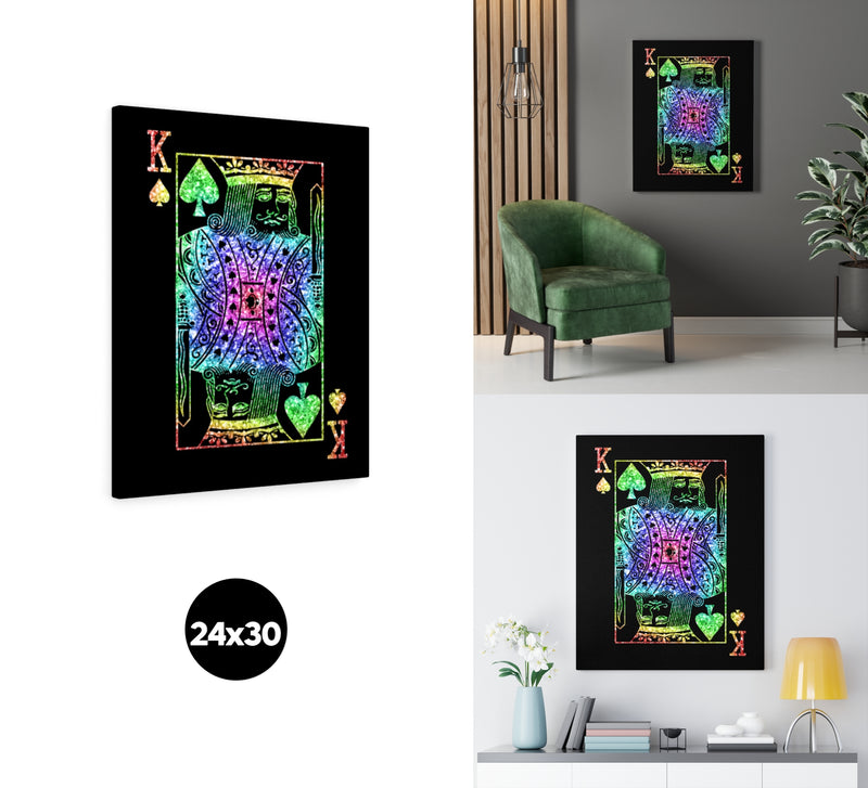 Colorful King of Spades Canvas Wall Art