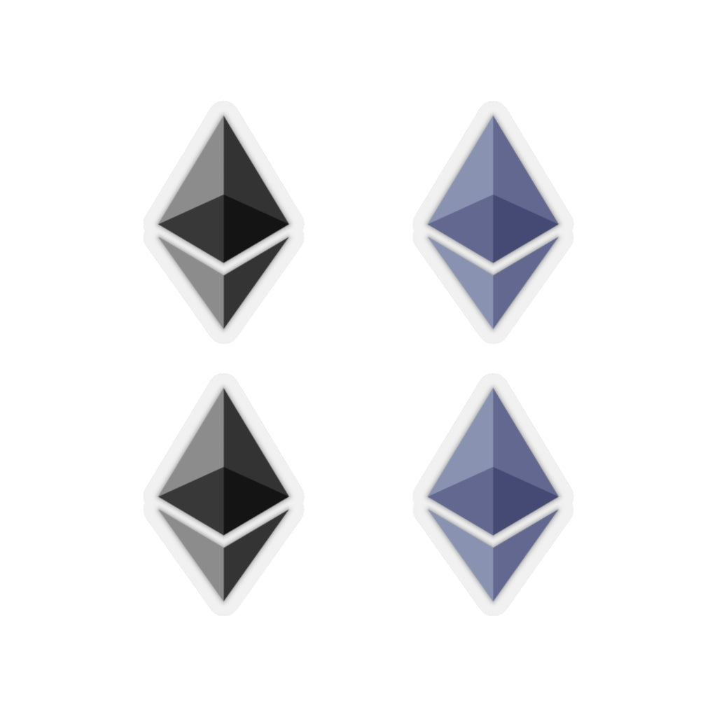 Diamond Ethereum Logo Stickers - Premium Vinyl Kiss-Cut Sticker Set