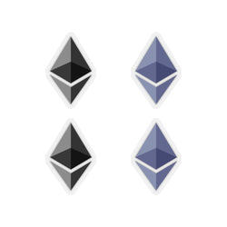 Diamond Ethereum Logo Stickers - Premium Vinyl Kiss-Cut Sticker Set