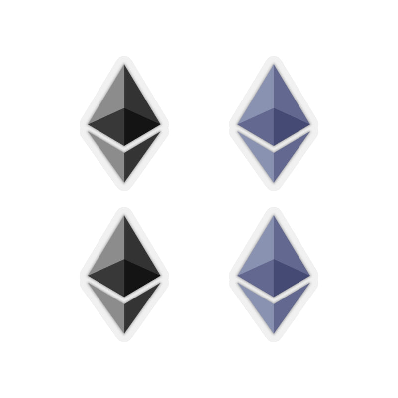 Diamond Ethereum Logo Stickers - Premium Vinyl Kiss-Cut Sticker Set
