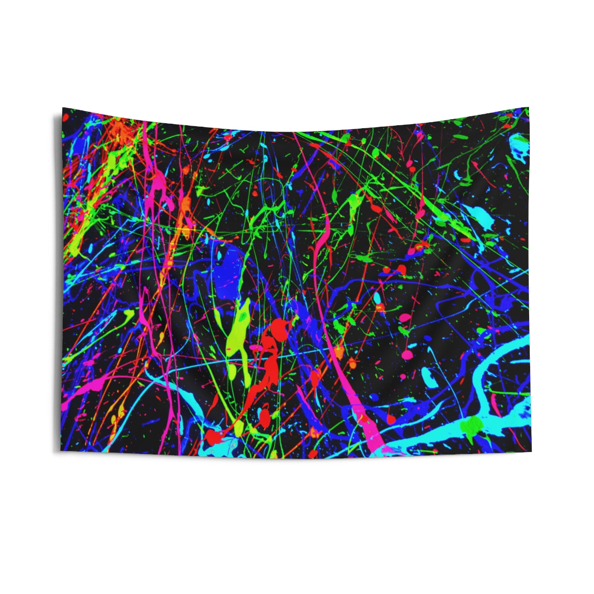 Neon Paint Splatter Wall Tapestry