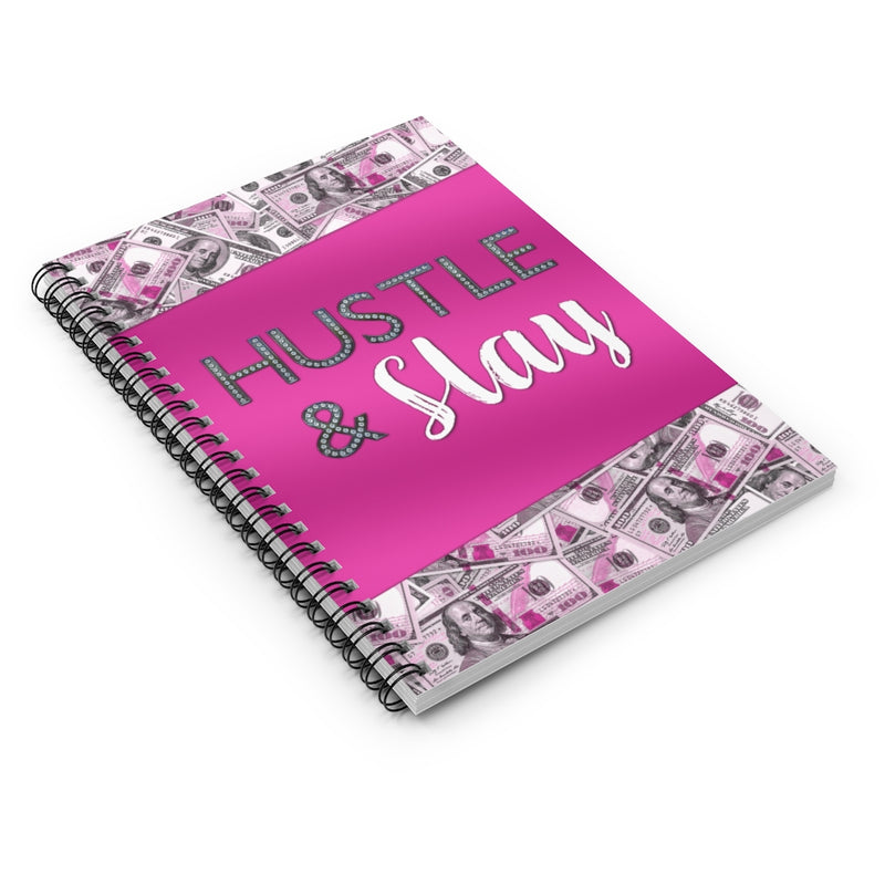 Hustle & Slay Pink Money Spiral Notebook - Ruled Line