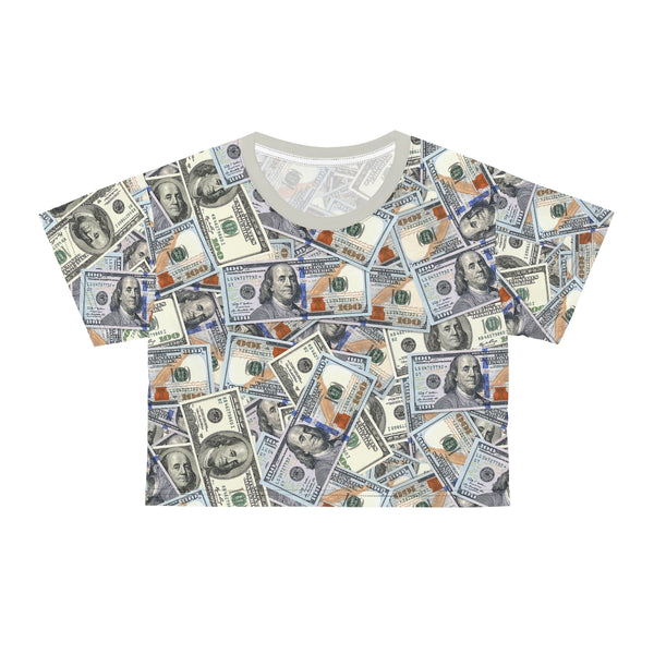 Hundred Dollar Bills Money AOP Crop Tee