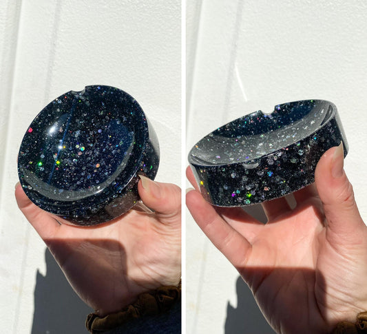 Holographic Glitter Circle Ashtray