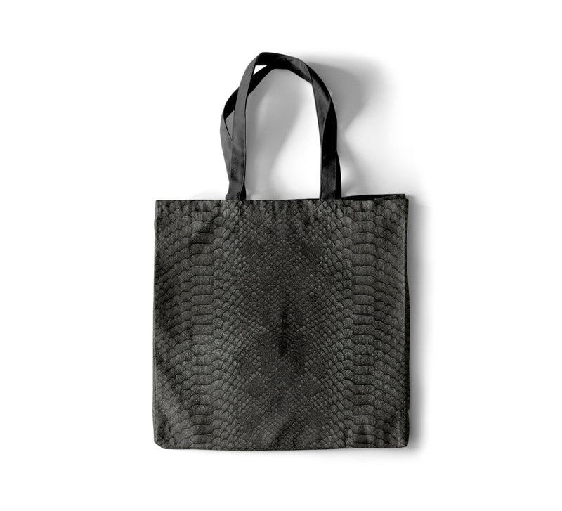 Black Snakeskin Tote Bag