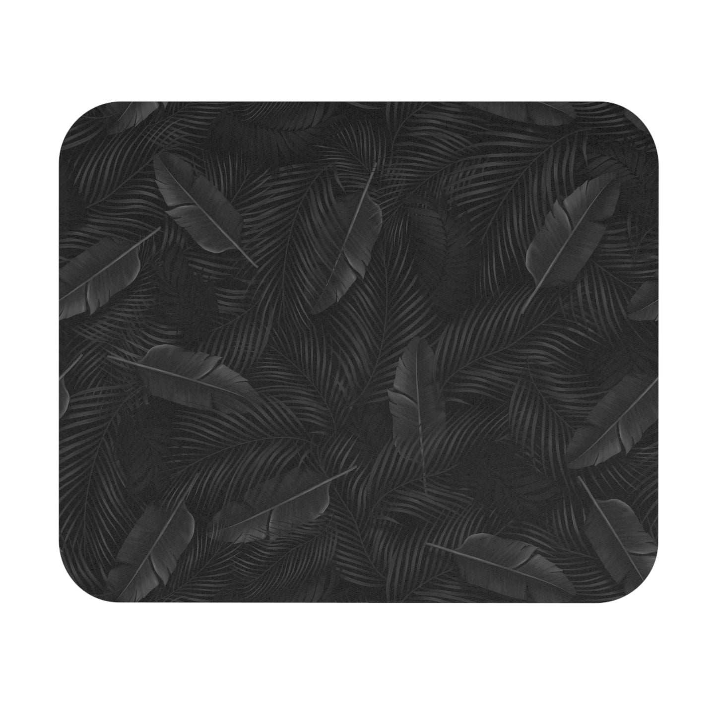 Black Tropical Leaves Mousepad