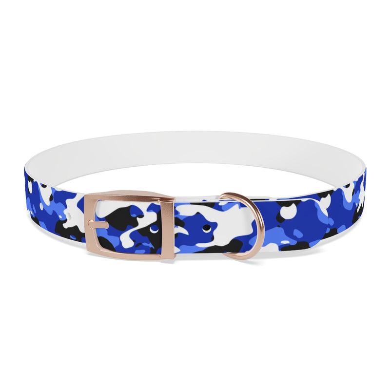 Blue Camouflage TPU Dog Collar