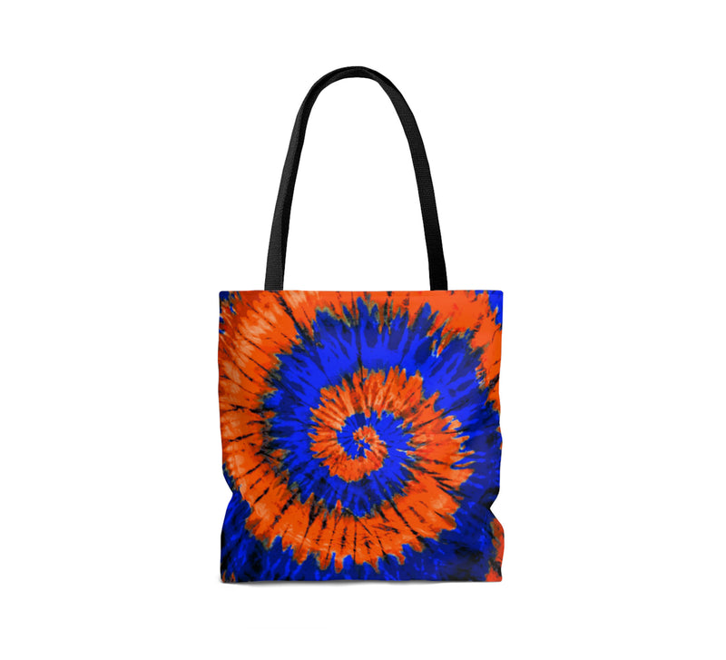Blue + Orange Tie-Dye Tote Bag - Sublimation All Over Print