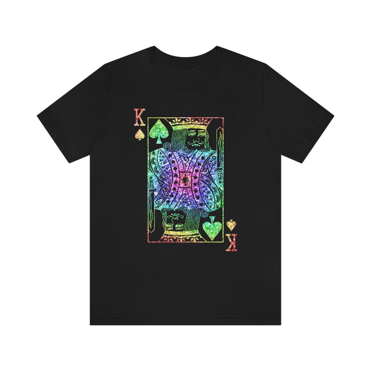 Colorful Black King of Spades Card T-Shirt