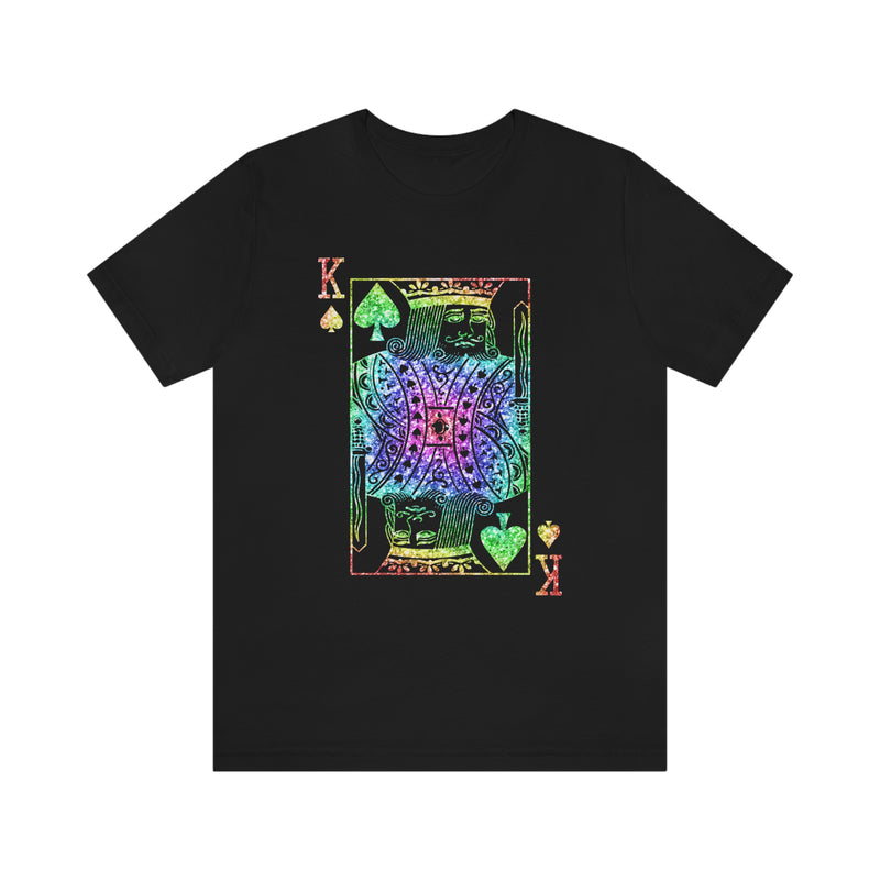 Colorful Black King of Spades Card T-Shirt