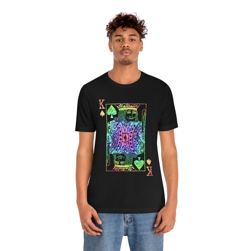 Colorful Black King of Spades Card T-Shirt