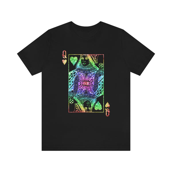 Colorful Black Queen of Hearts Card T-Shirt