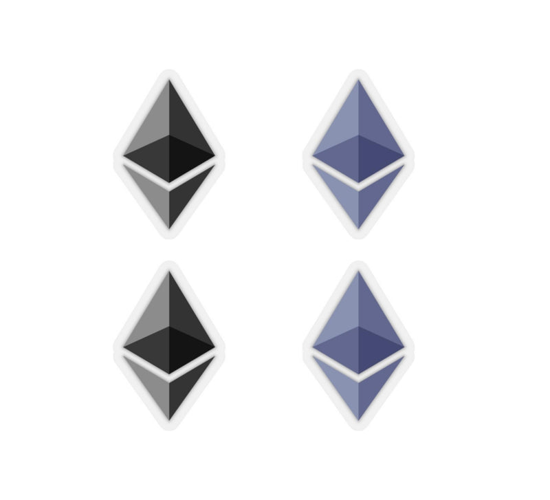 Diamond Ethereum Logo Stickers - Premium Vinyl Kiss-Cut Sticker Set