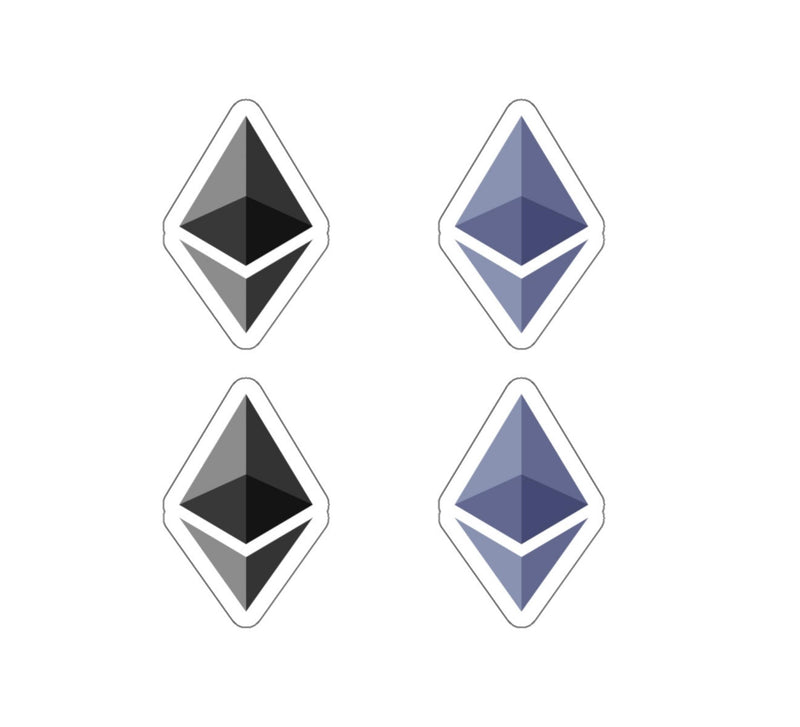 Diamond Ethereum Logo Stickers - Premium Vinyl Kiss-Cut Sticker Set