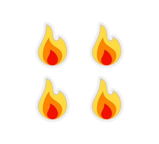 Mini Flame Emoji Stickers — Premium Vinyl Kiss-Cut Sticker Set