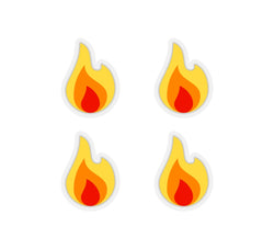Mini Flame Emoji Stickers — Premium Vinyl Kiss-Cut Sticker Set