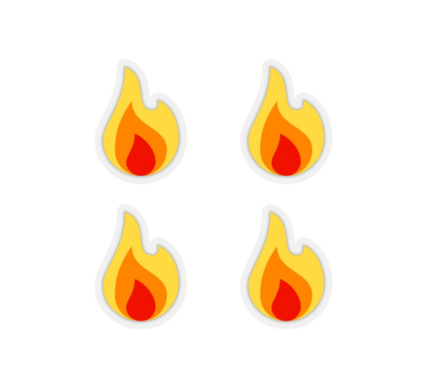 Mini Flame Emoji Stickers — Premium Vinyl Kiss-Cut Sticker Set