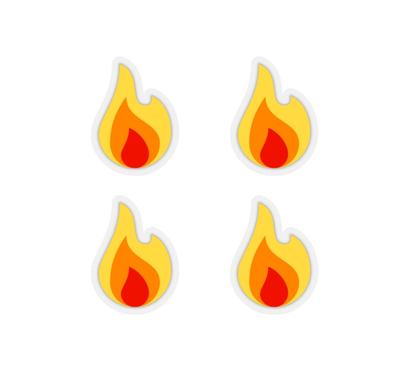 Mini Flame Emoji Stickers — Premium Vinyl Kiss-Cut Sticker Set