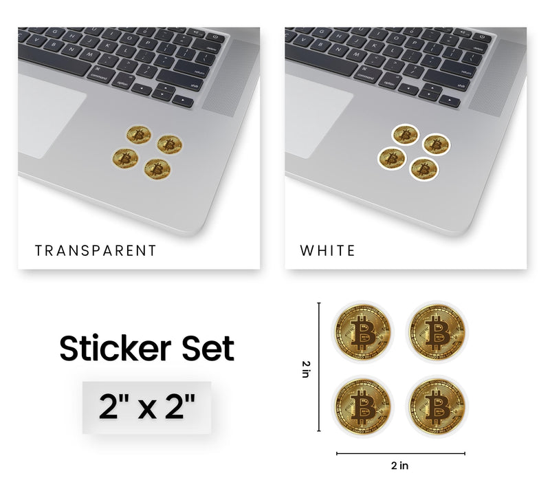 Gold Bitcoin Sticker Sheet
